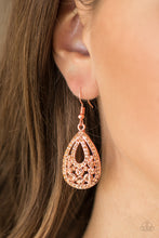 Load image into Gallery viewer, Paparazzi Accessories ⚘ Sparkling Stardom - Copper Earrings⚘ Flat Rate Ship $4.50 ⚘
