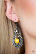 Load image into Gallery viewer, Paparazzi Accessories ⚘ Zoomin Zumba - Yellow Earrings⚘ Flat Rate Ship $4.50 ⚘
