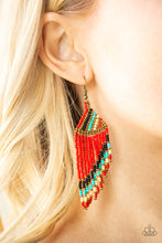 Load image into Gallery viewer, Paparazzi Accessories ⚘ Bodaciously Bohemian - Red Earrings⚘ Flat Rate Ship $4.50 ⚘
