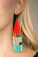 Load image into Gallery viewer, Paparazzi Accessories ⚘ Beaded Boho - Red Earrings⚘ Flat Rate Ship $4.50 ⚘
