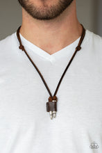 Load image into Gallery viewer, Paparazzi Accessories ⚘ Dodge a Bullet - Brown Mens Necklace⚘ Flat Rate Ship $4.50 ⚘
