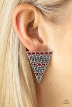 Load image into Gallery viewer, Paparazzi Accessories ⚘ Terra Tricolor - Red Post Earrings⚘ Flat Rate Ship $4.50 ⚘
