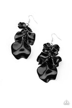 Load image into Gallery viewer, brought-to-you-by-pbjincfragile-florals-black-earrings-paparazzi-accessories
